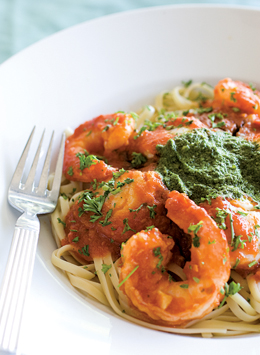 Shrimp and Scallop Pesto Marinara