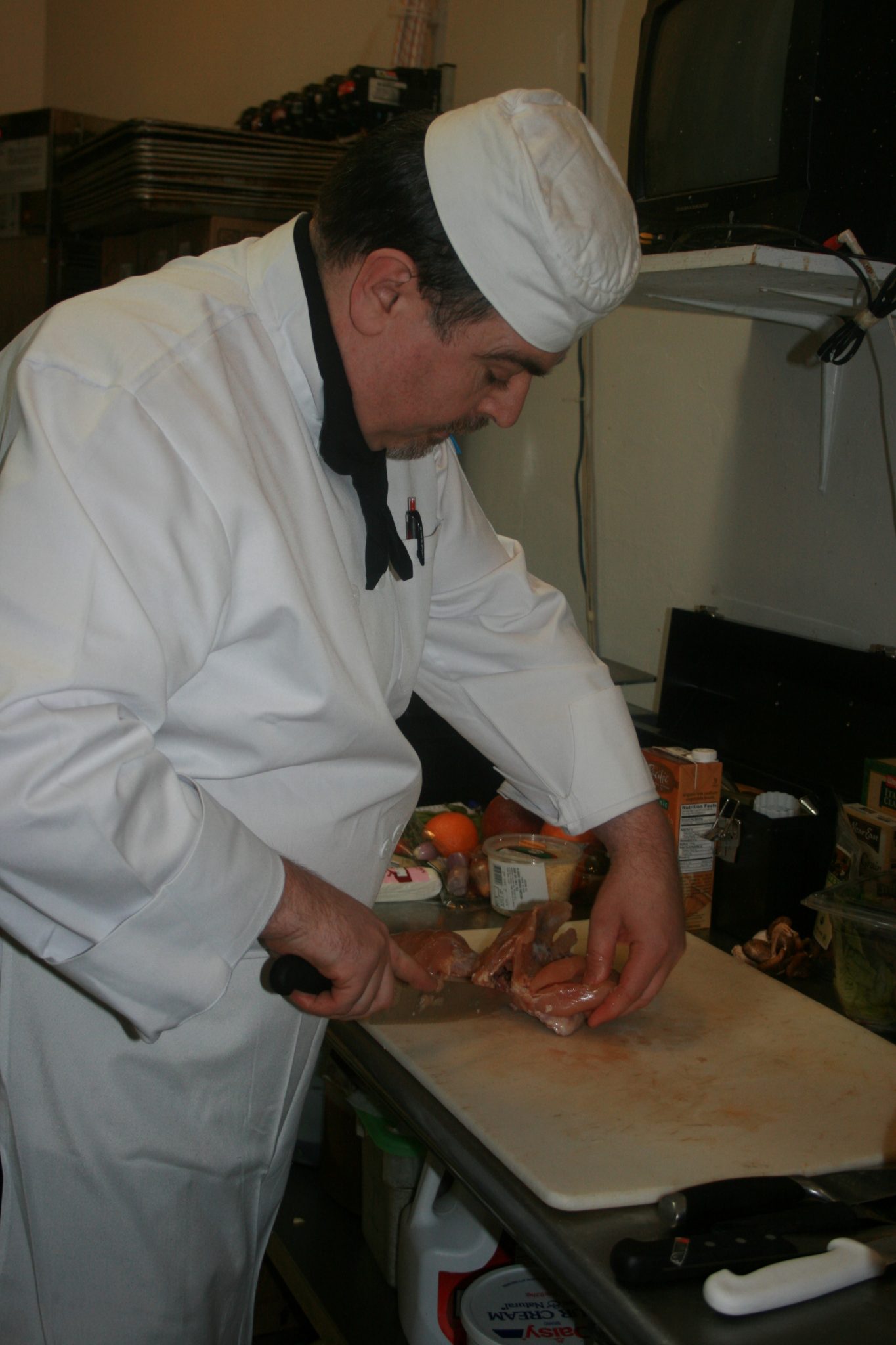 Image: Newly appointed Chef Marc preparing the tasting menu. Photo by Dianne Murphy.