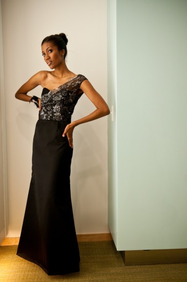 Black One-Shoulder Gown (Tashia Senn)