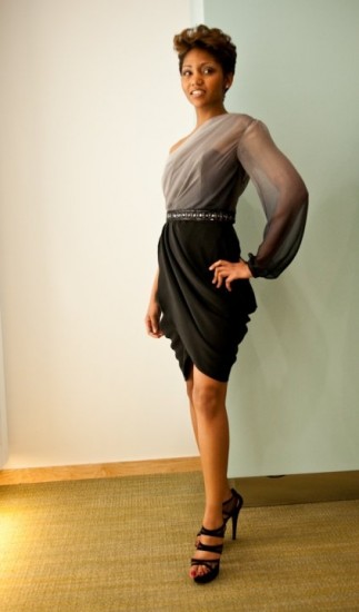 Umbre Black Drape Dress (Tashia Senn)