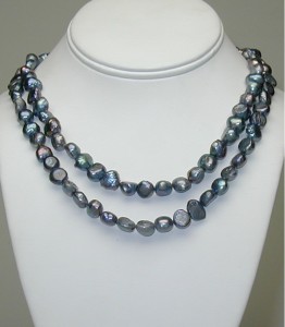 Queen Bee Designs black pearl double-strand necklace, from the 9 to 5 Collection