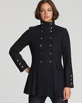 Calvin Klein double-breasted military coat (bloomingdales.com)