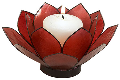 Red Lotus Capiz Candleholder