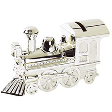 Silver-Plated Train Bank