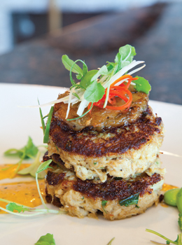 The toweing crab cake Napoloeon 