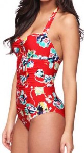 Cabana Floral Retro One Piece Cabana Floral Retro One Piece with ruching at front waist. (Photo courtesy: forever21.com)