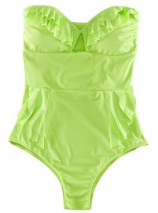 Bandeau-style swimsuit with ruffles. (Photo courtesy: hm.com)