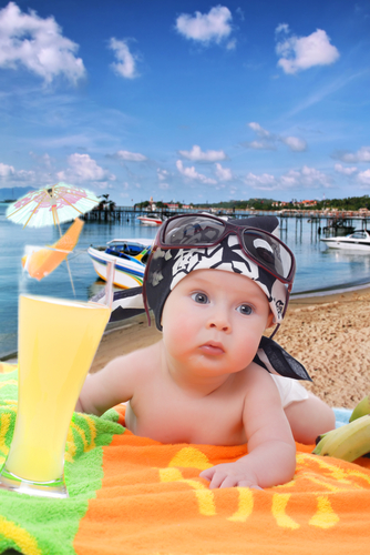 WIth babysaway.com, travel with baby can be like a day at the beach. (Photo courtesy of shutterstock.com/Kiselev Andrey Valerevich)