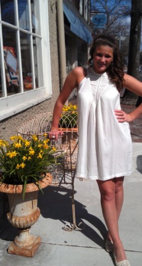 And you can never go wrong with white, as this white shift by Esley, $64, available at Middleburg's Betsey, illustrates. (Photo: Betsey)