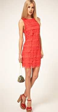 ASOS shift dress in tiered lace, available in three different colors, $34.54 before additional 15 percent off. (Photo: us.asos.com)