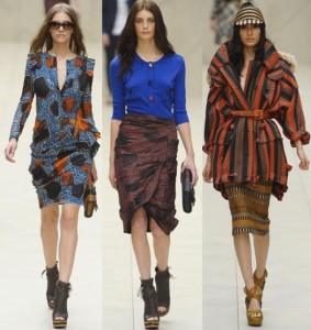 Burberry Spring/Summer 2012. One print. Too cute. Three statement pieces all speaking in perfect harmony! (Photo courtesy: thefashionspot.com)