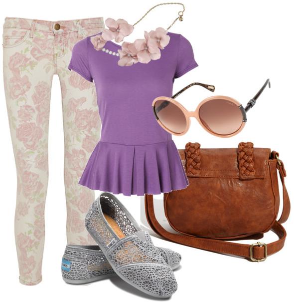 Spring Fling Don't be afraid to explore patterns this spring for a comfortable effortless look. (Photo courtesy: polyvore.com)