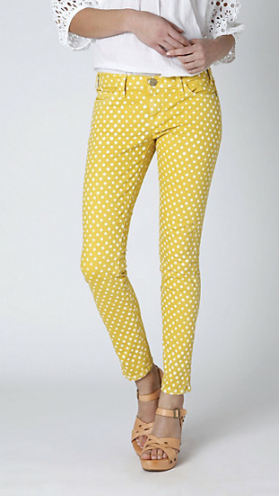 Current_Elliott Polka Dot Stiletto Crops - Anthropologie.com Current Elliott Polka Dot Stiletto Crops, were $218, now $99.95 during the Anthropologie Spring Clearance Sale! (Photo: anthropologie.com)