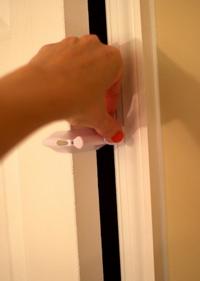With just a quick button bush on the Door Monkey, out of little ones' reach, the door is free to open. (Photo: Natalie Kaar) 
