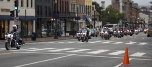 Motorcyclists riding in motorcyclists