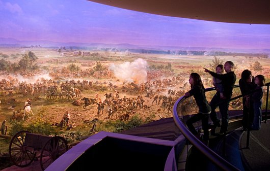 Cyclorama showing the battle