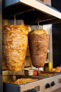 Gyro meat on a spit