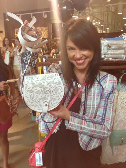 Christine Marconi strikes a pose with Rebecca Minkoff 'Skylar' Crossbody Bag