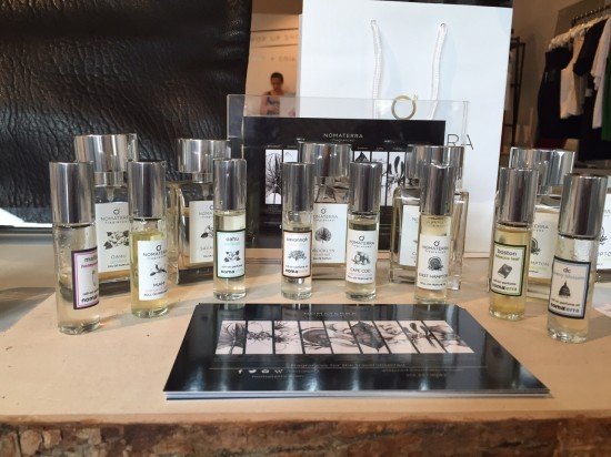 Travel inspired roll-on oils and eau de parfums from Nomaterra. Photo courtesy of Angela Bobo