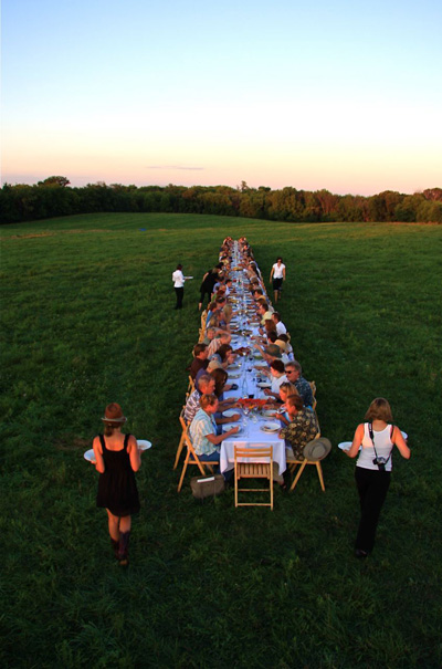 (Photo: Outstanding in the Field). The gallivanting gourmets have tapped