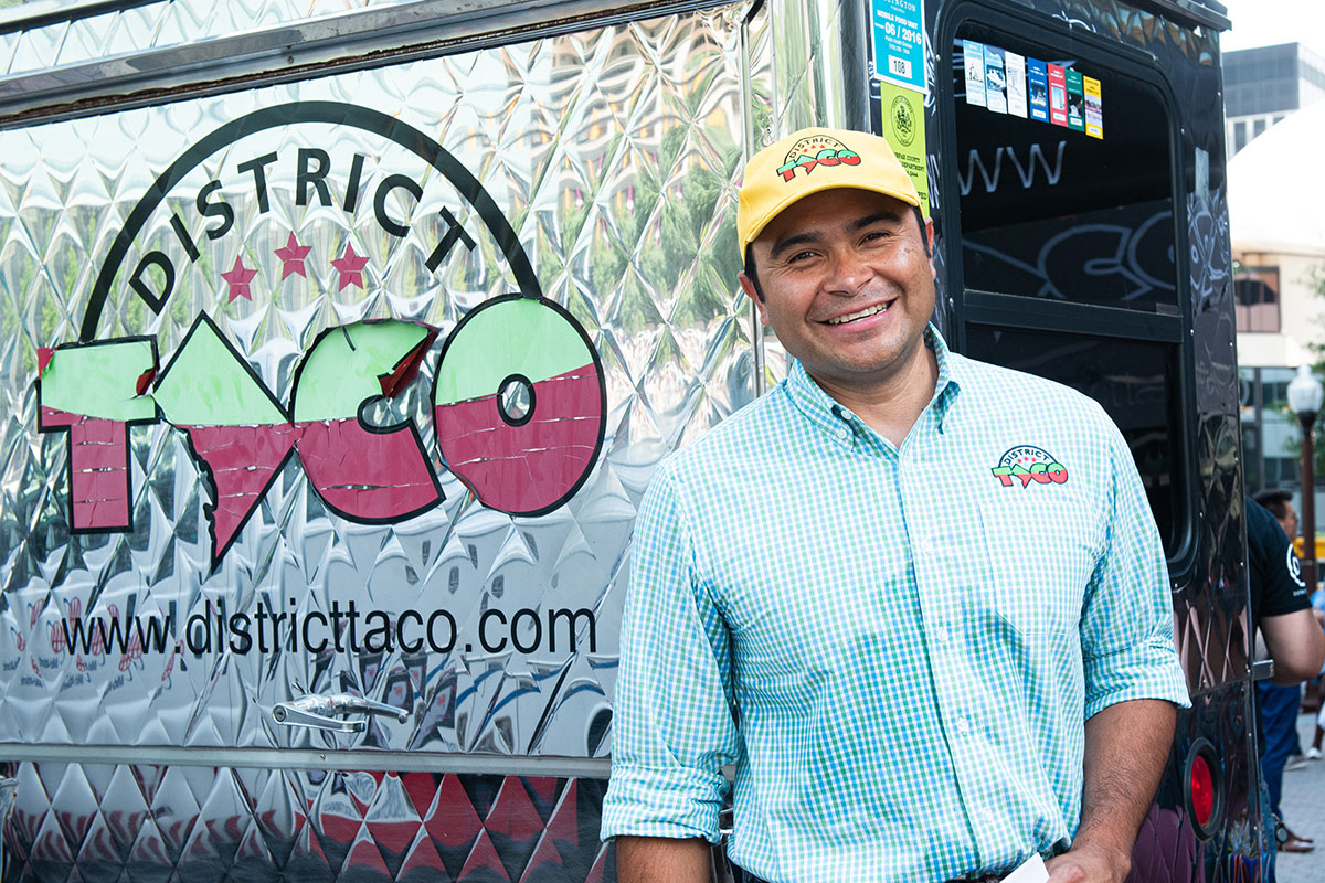 district taco owner by food truck