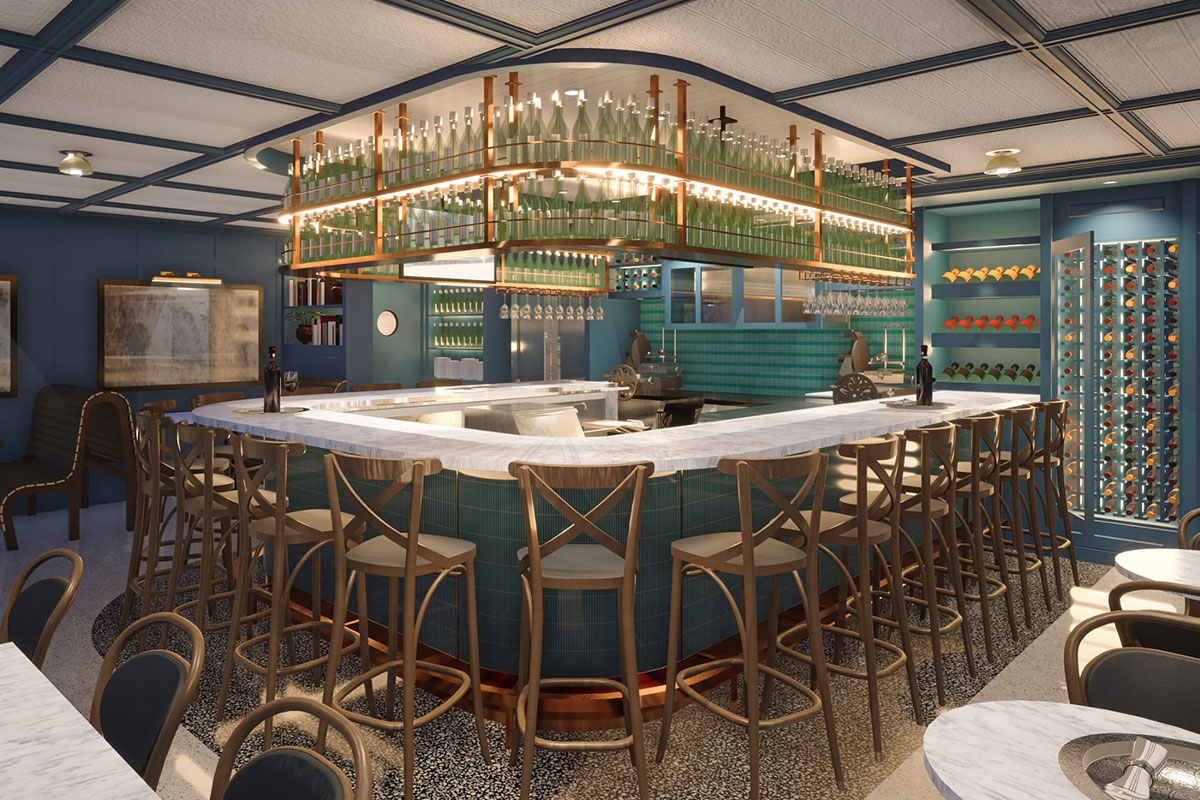 rendering image of wine bar