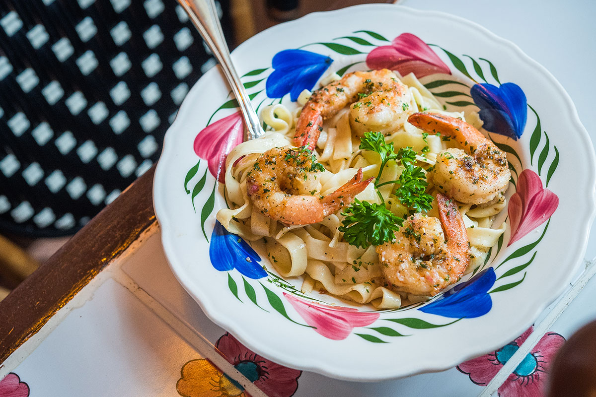 fettucini with shrimp