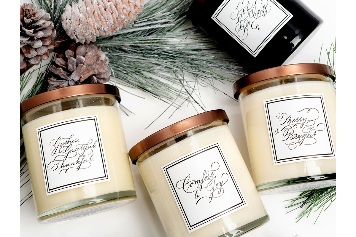 hand-written candles