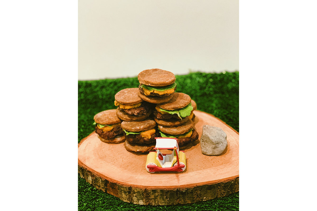 dog food in burger shapes