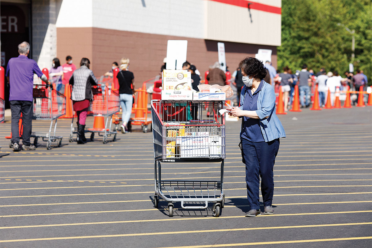 woman in lot at costco